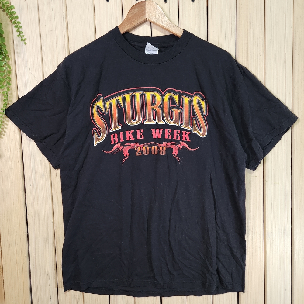 Graphic T shirt Delta Sturgis Bike Week 2008 Tee Black Size L